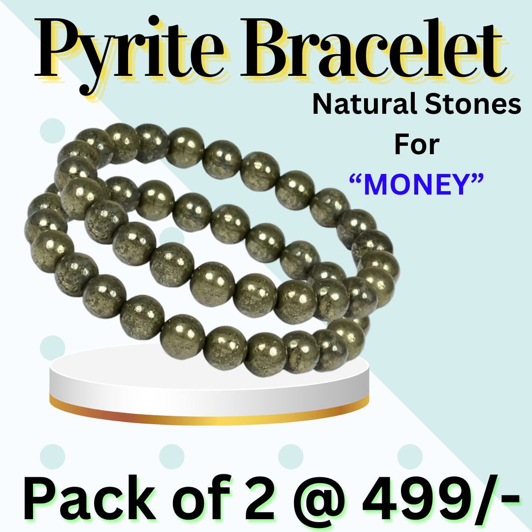 Certified Pyrite Bracelets(Pack of 2) Reiki Healing Crystal Stone 6 Mm –  Surat Crystals