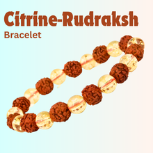 Load image into Gallery viewer, Studies and Career Growth Combo of 3 Natural Crystal Bracelets For Gifting - Pack of 3 - Citrine Rudraksha + Seven Chakra+ Lava Bracelet
