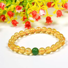 Load image into Gallery viewer, Citrine Crystal Stone with Single Green Jade Bead, Natural Healing Bracelet for Unisex
