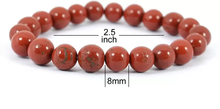 Load image into Gallery viewer, Reiki Crystal Product: Red Jasper Stone Bead Bracelet | Awesome Jewelry Gift for both Men&amp; Women
