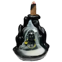 Load image into Gallery viewer, Adiyogi Dhyana Mudra Smoke Fountain Figurine with 10 Back Flow Cone, Matte Black - Pack of 1
