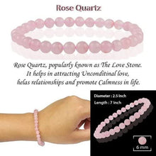 Load image into Gallery viewer, Certified Natural Rose Quartz Stone Bracelet: Unconditional Love &amp; Acceptance
