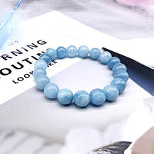 Load image into Gallery viewer, Natural Aquamarine Round Beads Stretch Bracelets, Charged by Reiki Grand Master &amp; Vastu Expert for Unisex
