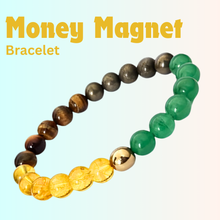 Load image into Gallery viewer, Money Attraction Combo of 3 Natural Crystal Bracelets For Gifting - Pack of 3 - Pyrite Bracelet + Money Magnet + Seven Chakra
