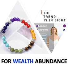 Load image into Gallery viewer, Original 7 Chakra Feng Shui Bracelet Combo with Semi Precious Gemstone Crystals - For Wealth, Health and Prosperity
