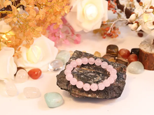 Load image into Gallery viewer, Certified Natural Rose Quartz Stone Bracelet: Unconditional Love &amp; Acceptance
