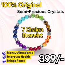 Load image into Gallery viewer, Certified 7 Chakra Reiki Feng Shui Bracelet with Semi Precious Gemstone Beads Crystals for Health, Wealth And Peace
