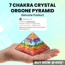 Load image into Gallery viewer, Natural 7 Chakra Crystal Orgone Pyramid for Balancing &amp; Spiritual Connection | Decorative Showpiece
