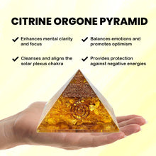 Load image into Gallery viewer, Reiki Healing &amp; Vastu Fengshui: Yellow Citrine Orgone Pyramid for Manifest Goals &amp; Success | Best Gift for Home &amp; Office Décor
