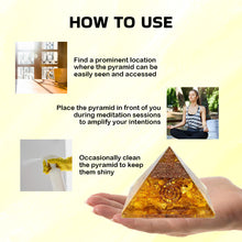 Load image into Gallery viewer, Reiki Healing &amp; Vastu Fengshui: Yellow Citrine Orgone Pyramid for Manifest Goals &amp; Success | Best Gift for Home &amp; Office Décor
