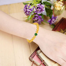 Load image into Gallery viewer, Natural Citrine Stone Bracelet with Green Jade Bead: Wealth &amp; Prosperity for Men, Women &amp; Kids
