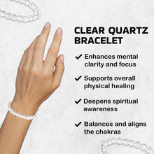 Load image into Gallery viewer, Pure Clear Quartz Crystal Bracelet: Clarity &amp; Focus for Both Men &amp; Women
