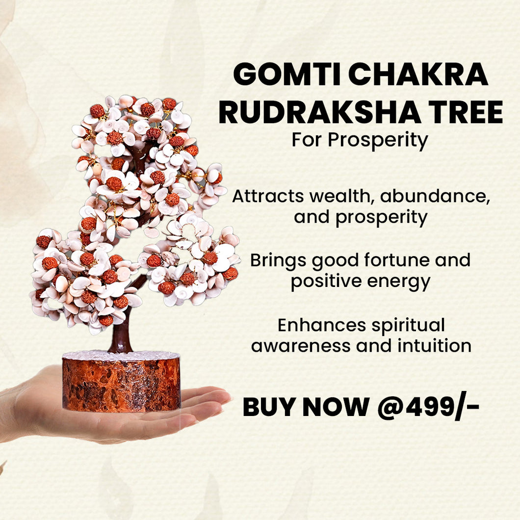 Wealth, Abundance & Prosperity: Natural & Original Gomti Chakra Crystal Tree | Showpiece for Home, Office, Table