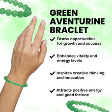 Load image into Gallery viewer, Wealth &amp; Abundance: Green Aventurine Genuine Stone Bracelet for Men Women &amp; Kids
