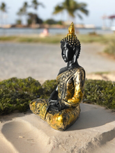 Load image into Gallery viewer, Unique Meditating sitting Buddha statue showpiece idol home decor items for living room and gifts - Black
