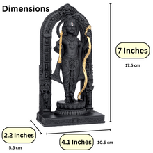 Load image into Gallery viewer, Ramlalla Temple Idol for Pooja Black &amp; Golden for Gift Office Temple High Quality Resin Statue (7 inch) - Black
