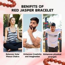 Load image into Gallery viewer, Original Red Jasper Round Beaded Bracelet: Relaxation Healing &amp; Protection for Unisex
