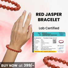 Load image into Gallery viewer, Original Red Jasper Round Beaded Bracelet: Relaxation Healing &amp; Protection for Unisex
