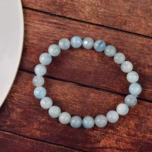 Load image into Gallery viewer, Natural Aquamarine Round Beads Stretch Bracelets, Charged by Reiki Grand Master &amp; Vastu Expert for Unisex
