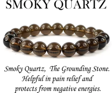 Load image into Gallery viewer, Smoky Quartz Crystal Stone Bracelet : Grounding &amp; Protection for Men, Women &amp; Kids
