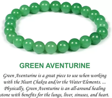 Load image into Gallery viewer, Certified Natural Green Aventurine Round Beads Crystal Stone Bracelet
