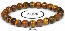 Load image into Gallery viewer, Original Tiger Eye Round Bead Bracelet for Protection, Courage &amp; Will Power
