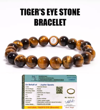 Load image into Gallery viewer, Original Tiger Eye Round Bead Bracelet for Protection, Courage &amp; Will Power
