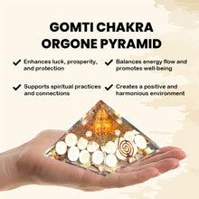 Load image into Gallery viewer, Original Gomti Chakra Orgone pyramid | Reiki Healing Product &amp; Vastu Expert | Gift Decorative Showpiece
