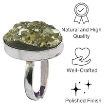 Load image into Gallery viewer, Natural Adjustable Pyrite Ring - Charged by Reiki Ring for Women and Men for Wealth, Abundance and Success
