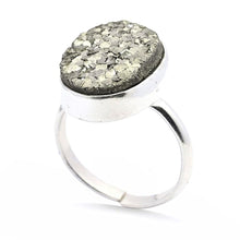 Load image into Gallery viewer, Natural Adjustable Pyrite Ring - Charged by Reiki Ring for Women and Men for Wealth, Abundance and Success
