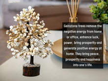 Load image into Gallery viewer, Crystal Gomati Chakra Tree with original Gomti Chakra - Home Decor Showpiece, Good Luck, Positive Energy (Small Size - 100 Beads, White, Crystal)
